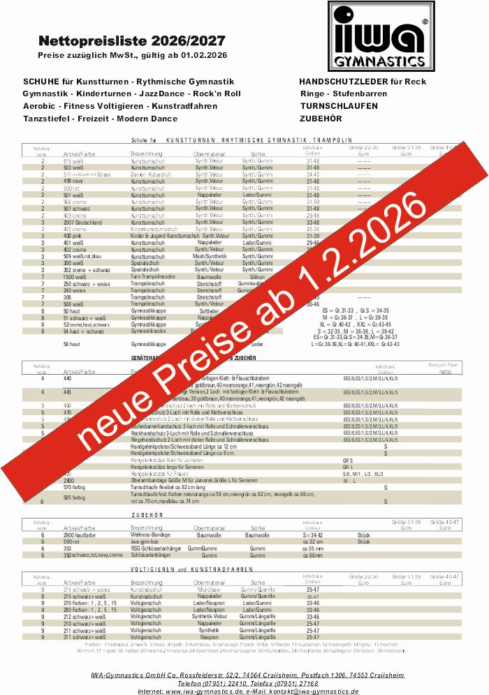 Ankündigung der Preiserhöhung ab dem 1. Februar 2026